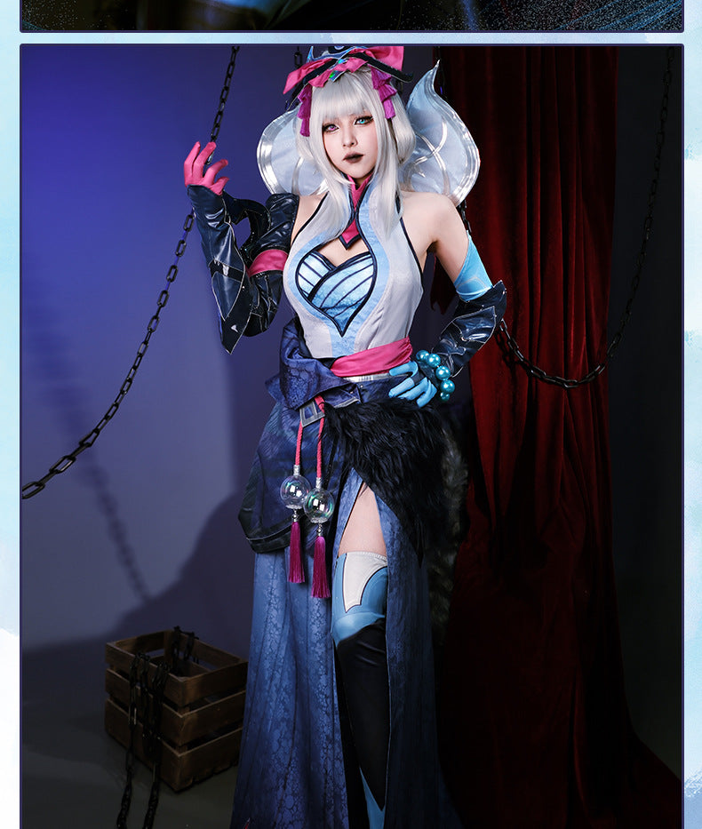 LOL League of Legends cosplay costume game, Pure Snow Moon, Mogana cosplay costume game, complete set for women in C server