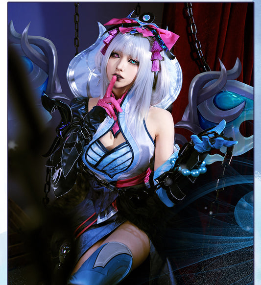 LOL League of Legends cosplay costume game, Pure Snow Moon, Mogana cosplay costume game, complete set for women in C server